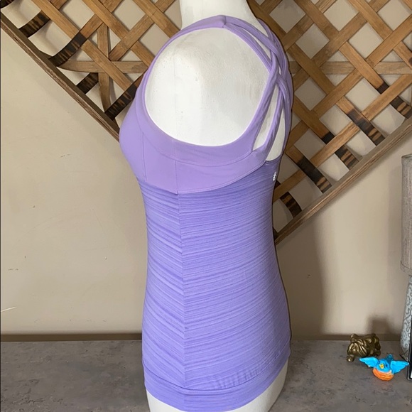 Athleta Cross Back Light Purple Athletic Tank Top - Picture 4 of 7